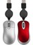 2x Mini USB Kablolu Fare Geri Çekilebilir Kablo Minik Küçük Fare 1600 Dpı Optik Kompakt Seyahat Fareleri Windows 98 2000 Xp Vista ve (Kırmızı ve Gümüş) (Yurt Dışından) 1