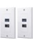 2x 2port + USB 3.0 Dişi Duvar Yüz Plakası Panel Çıkış Soket Genişletici Beyaz (Yurt Dışından) 1