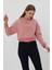 Pudra Crop Sweatshirt, Crop Sweatshirt, Kadın Sweatshirt, Bisiklet Yaka Sweatshirt 3