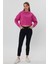 Pembe Crop Sweatshirt, Crop Sweatshirt, Kadın Sweatshirt, Bisiklet Yaka Sweatshirt 3