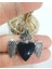 Black Heart Feathers Kolye Kalp Siyah Gotik 2