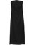 Drape Detaylı Straplez Midi Tül Elbise Siyah 1