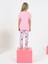 Kız Çocuk Kısa Kollu %100 Pamuklu Flower Up Pijama Takımı Pembe 3