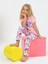 Kız Çocuk Kısa Kollu %100 Pamuklu Flower Up Pijama Takımı Pembe 1
