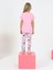 Kız Çocuk Kısa Kollu %100 Pamuklu Flower Up Pijama Takımı Pembe 3