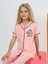 Kız Çocuk Kısa Kollu %100 Pamuklu Düğmeli Pijama Takımı Princess 2