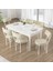 Puka Serisi 80X132 Açılabilir Beyaz Mutfak Masası Takımı 6 Sandalye 1