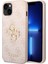 iPhone 15 Plus Uyumlu Kılıf Guess Lisanslı Pu Deri Yazı ve 4g Metal Logolu Desenli Kapak Pembe 2