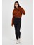 Kahverengi Crop Sweatshirt, Peluş Sweatshirt, Kadın Sweatshirt, Fermuarlı Yaka Sweatshirt 1