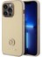 iPhone 14 Pro Max Uyumlu Kılıf Guess Orjinal Lisanslı Deri 4g Metal Logo Strass Kapak Gold 2