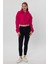 Fuşya Crop Sweatshirt, Peluş Sweatshirt, Kadın Sweatshirt, Fermuarlı Yaka Sweatshirt 1