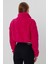 Fuşya Crop Sweatshirt, Peluş Sweatshirt, Kadın Sweatshirt, Fermuarlı Yaka Sweatshirt 2