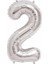 2 Rakam Gümüş Folyo Balon 32 Inc 72 cm 1