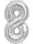 8 Rakam Gümüş Folyo Balon 32 Inc 72 cm 1