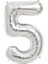 5 Rakam Gümüş Folyo Balon 40 Inc 100 cm 1
