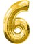 6 Rakam Altın Folyo Balon 40 Inc 100 cm 1