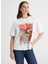 Bisiklet Yaka Beyaz Kadın T-Shirt L241413100-LOOSE Fit T-Shirt 3