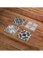Gri Tile Desen Doğal Taş Traverten Bardak Altlığı 4 Lü Set 1