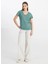 V Yaka Haki Kadın T-Shirt L41JEN801-BISIKLET Yaka T-Shirt 1