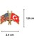 Amerika Türkiye Flamalı Gold Renk Metal Rozet 1 Adet 2