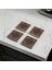 Etnik Kilim Desen Tile, Çini Desen Doğal Taş Traverten Bardak Altlığı 4 Lü Set 1