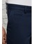 Erkek Lacivert Slim Fit Dar Kesim Yan Cepli Pamuklu Esnek Armürlü Pantolon 3