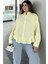 Kadın Sarı Eteği Fırfır ve Yırtmaç Detaylı, Terletmez Rahat Kumaş, Salaş Gömlek 1