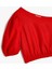 Kız Çocuk Crop Keten Bluz Balon Kollu Asimetrik Yaka 4SKG60035AW 3