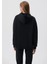 Kadın Mavi Logo Baskılı Kapüşonlu Siyah Sweatshirt 1600361-900 4