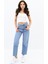 Kadın Yüksek Bel Mavi Mom Jean 4416-25 DPL-725 1