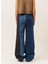 Jeans Yüksek Bel Lastikli Paça Standart Indigo Kadın Denim Pantolon 241K1J0301 5