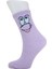 Look Socks Şaşkın Face Karakter Desenli Mor Kolej Çorap 2