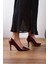 Özel Seri Klasik Stiletto Bordo Rugan 1