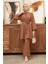 Ispanyol Paça Pantolon Tunik Takım - Camel 2