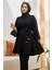 Ispanyol Paça Pantolon Tunik Takım - Siyah 3