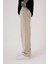 Baggy Relaxed Jean Efektli Pantolon Beıge 4
