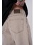 Baggy Relaxed Jean Efektli Pantolon Beıge 5
