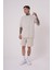 Erkek Luxury Yıkamalı Basic Relaxed Açık Bej Spotted Tişört 3