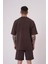 Erkek Luxury Yıkamalı Basic Relaxed Kahverengi Cloudy Tişört 3