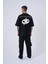 Erkek Ripped Technical Nakışlı Oversize Siyah Tişört 4