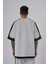 Erkek Contrast Yıkamalı Oversize Gri Spotted Tişört 2