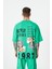 Erkek Hunt Your Dreams Baskılı Oversize Açık Yeşil Tişört 1
