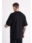 Erkek Dama Patch Oversize Siyah Tişört 2