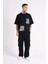 Erkek Dama Patch Oversize Siyah Tişört 3