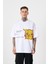Erkek Pikachu Baskılı Oversize Beyaz Tişört 1