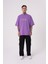 Erkek High Hope Baskılı Oversize Mor Tişört 3