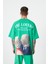 Erkek The Lovers Baskılı Oversize Açık Yeşil Tişört 1