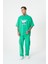 Erkek The Lovers Baskılı Oversize Açık Yeşil Tişört 3