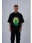 Erkek Herb Printed Baskılı Oversize Siyah Tişört 2
