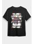 Buta Desenli Fil Siyah Unisex Tişört T-Shirt 1